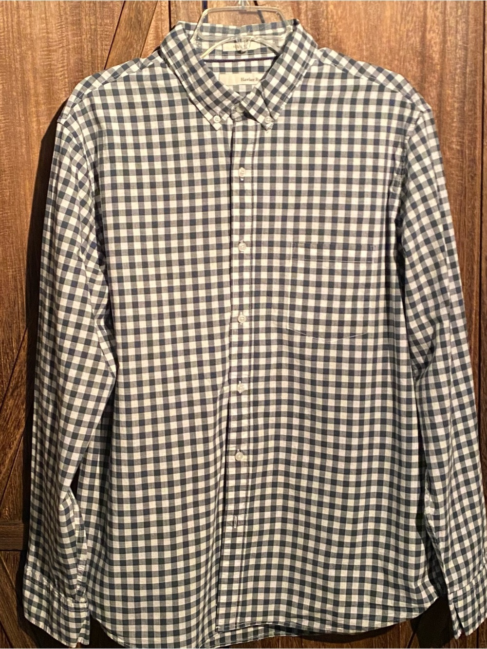 Classic Hunter Green and White Gingham Button-Down Shirt